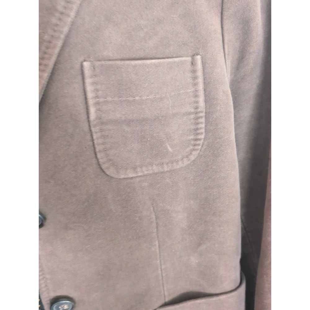 Hk_Hhh Women's Brown Cotton Blazer Jacket Size Small Polka Dot Lining Casual Pre - Picture 4 of 13